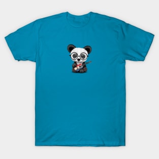 Baby Panda Playing Dutch Flag Guitar T-Shirt